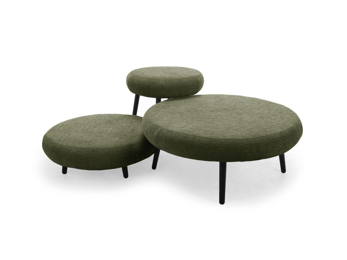 Lot de 3 poufs EDEN tissu texturé