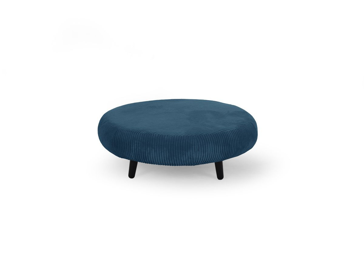 Lot de 3 poufs EDEN velours côtelé bleu foncé — vue 6