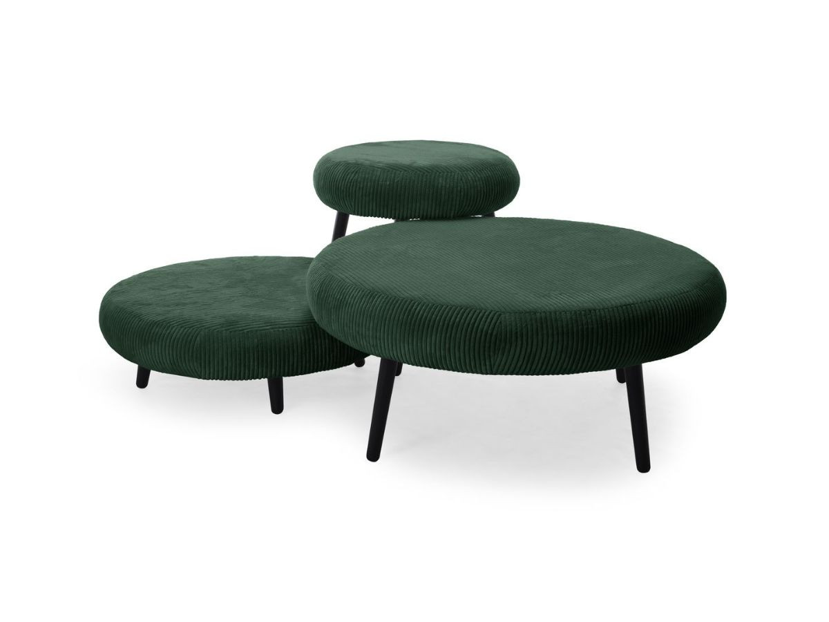 Set van 3 EDEN poefs in corduroy stof