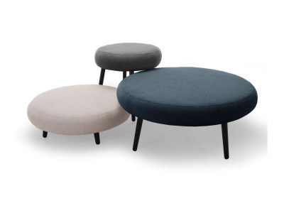 Lot de 3 poufs EDEN tissu lisse