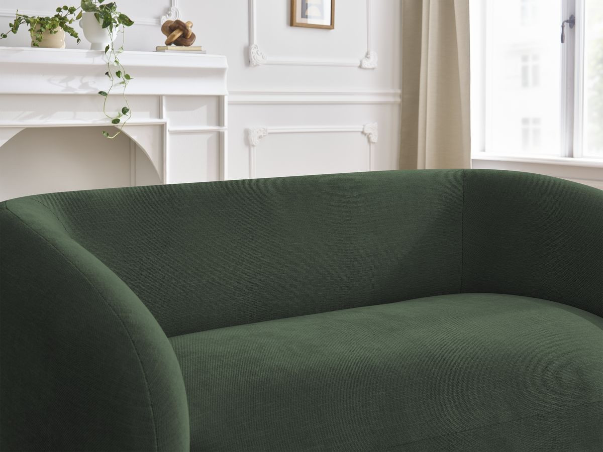 Canapé droit fixe 2 places CELINE tissu lisse