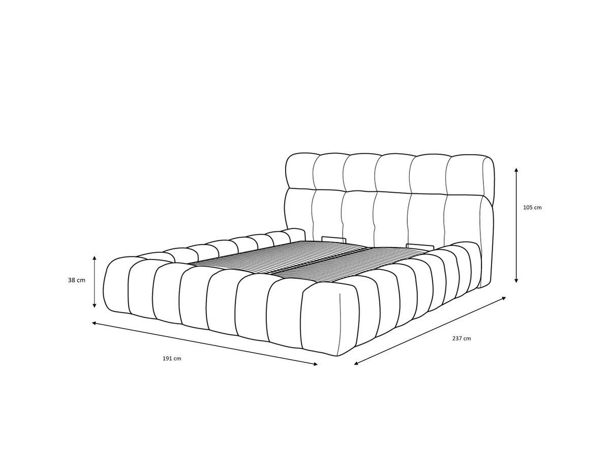 MONT-BLANC opbergbed in gladde stof