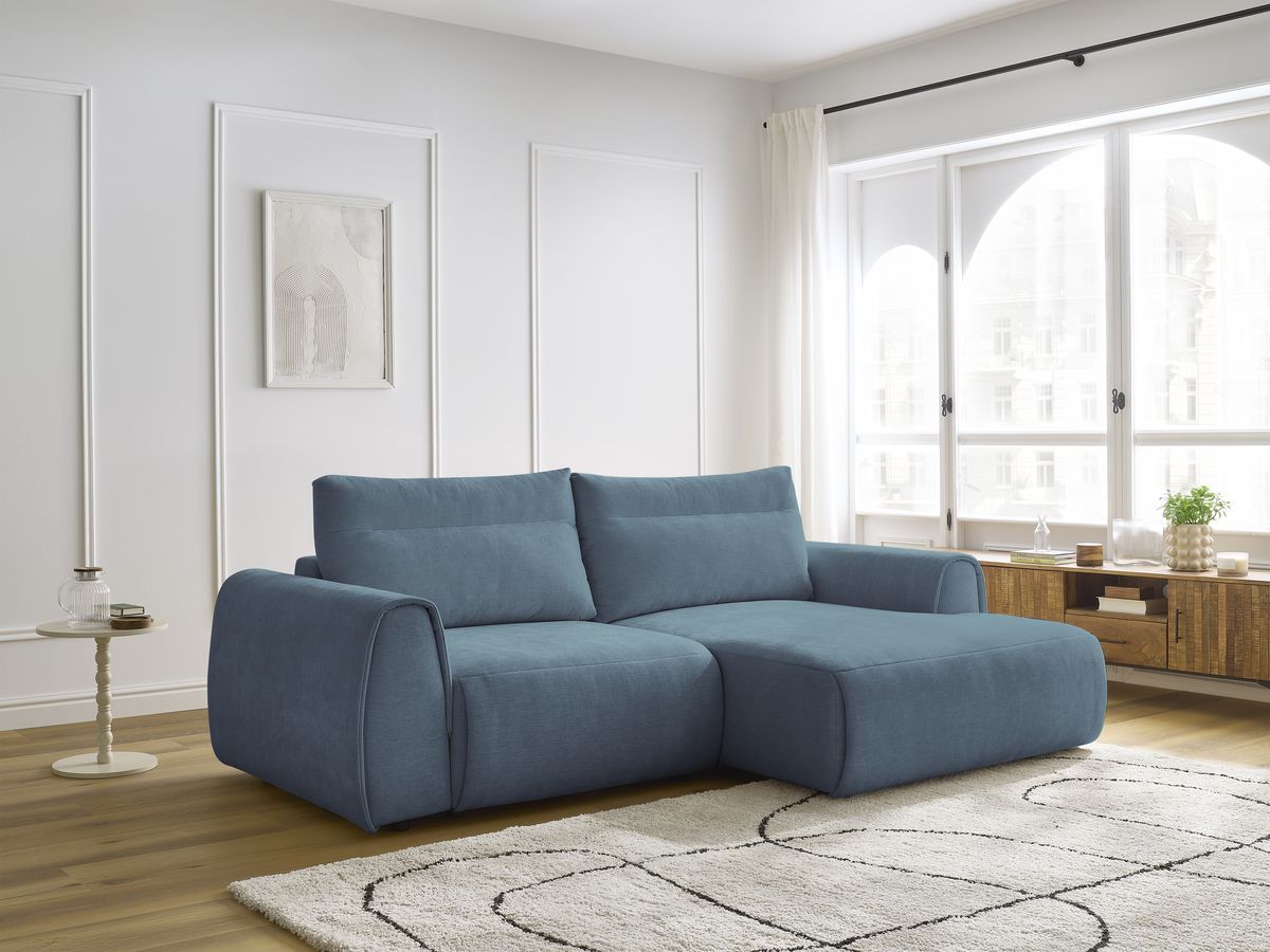 Canapé d'angle compact ADEN bleu clair — vue 5