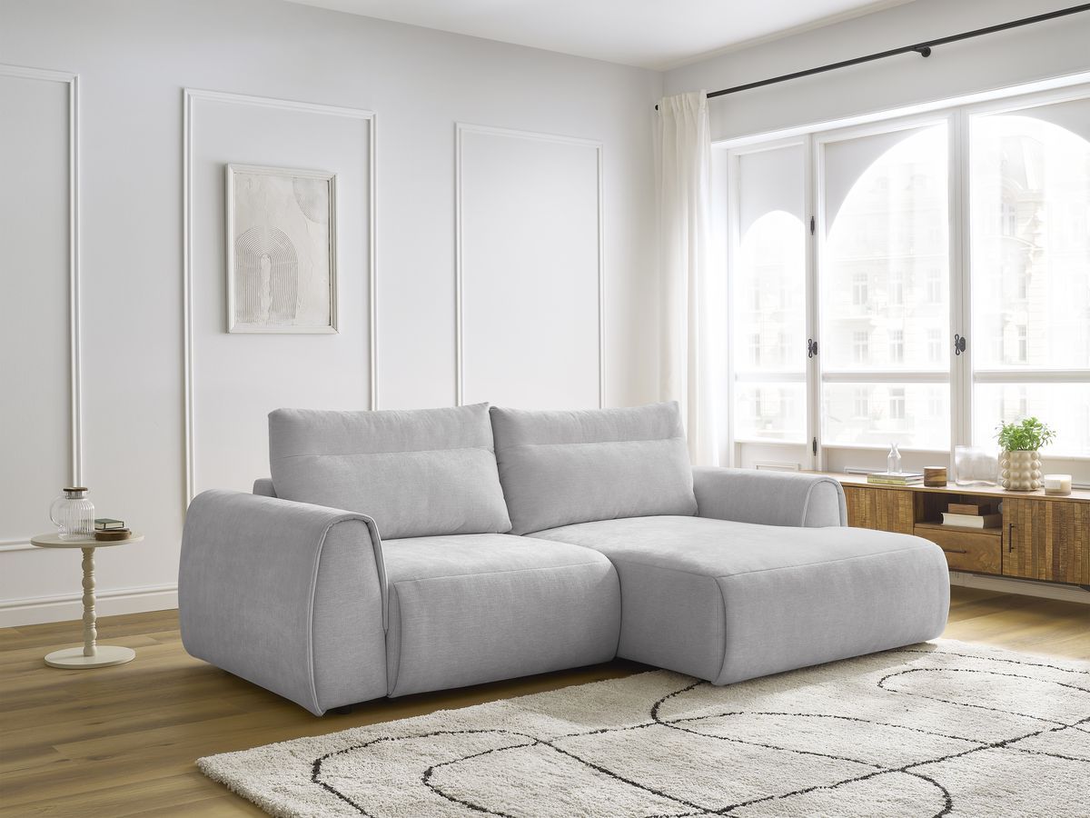 Canapé d'angle compact ADEN gris clair — vue 5