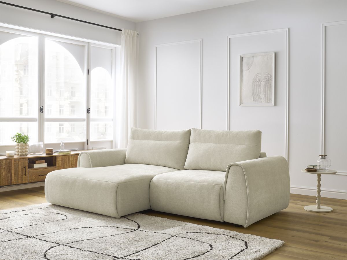 Canapé d'angle fixe compact ADEN beige  angle gauche BOBOCHIC 3 places - Vue supplémentaire 3