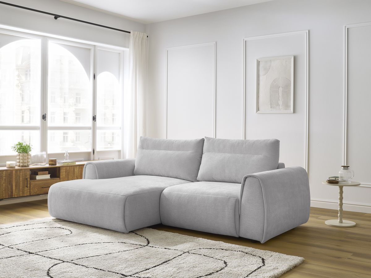 Canapé d'angle fixe compact ADEN gris clair angle gauche BOBOCHIC 3 places - Vue supplémentaire 3