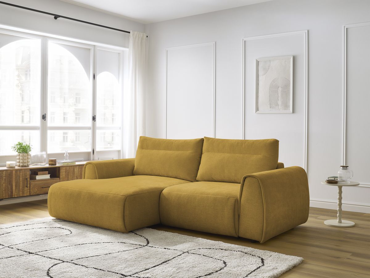 Canapé d'angle fixe compact ADEN jaune angle gauche BOBOCHIC 3 places - Vue supplémentaire 3