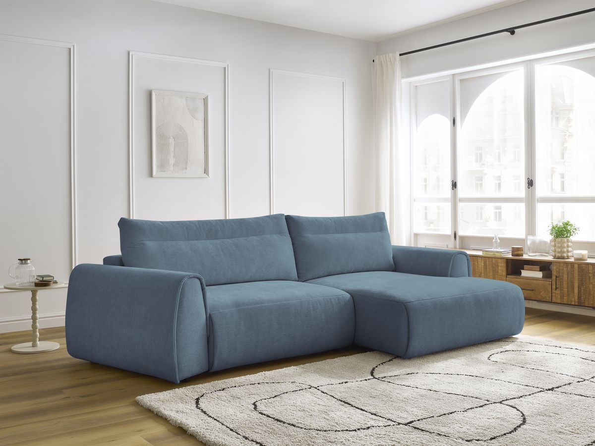 Canapé d'angle incurvé ADEN bleu clair — vue 5