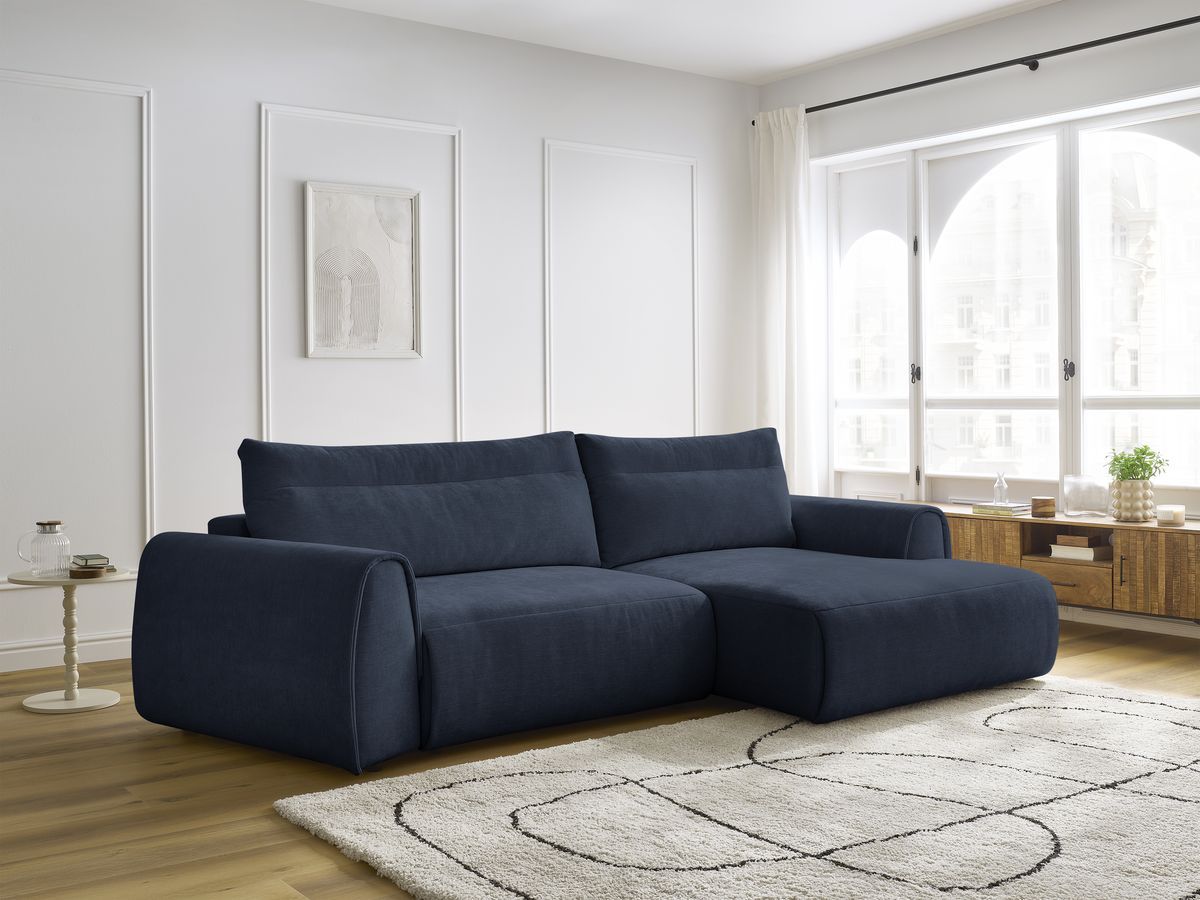 Canapé d'angle incurvé ADEN bleu foncé — vue 5