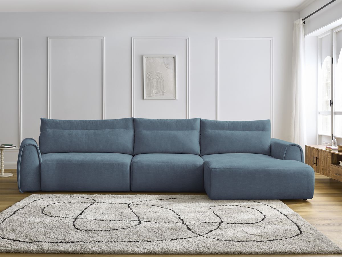 Canapé grand angle incurvé ADEN bleu clair — vue 5