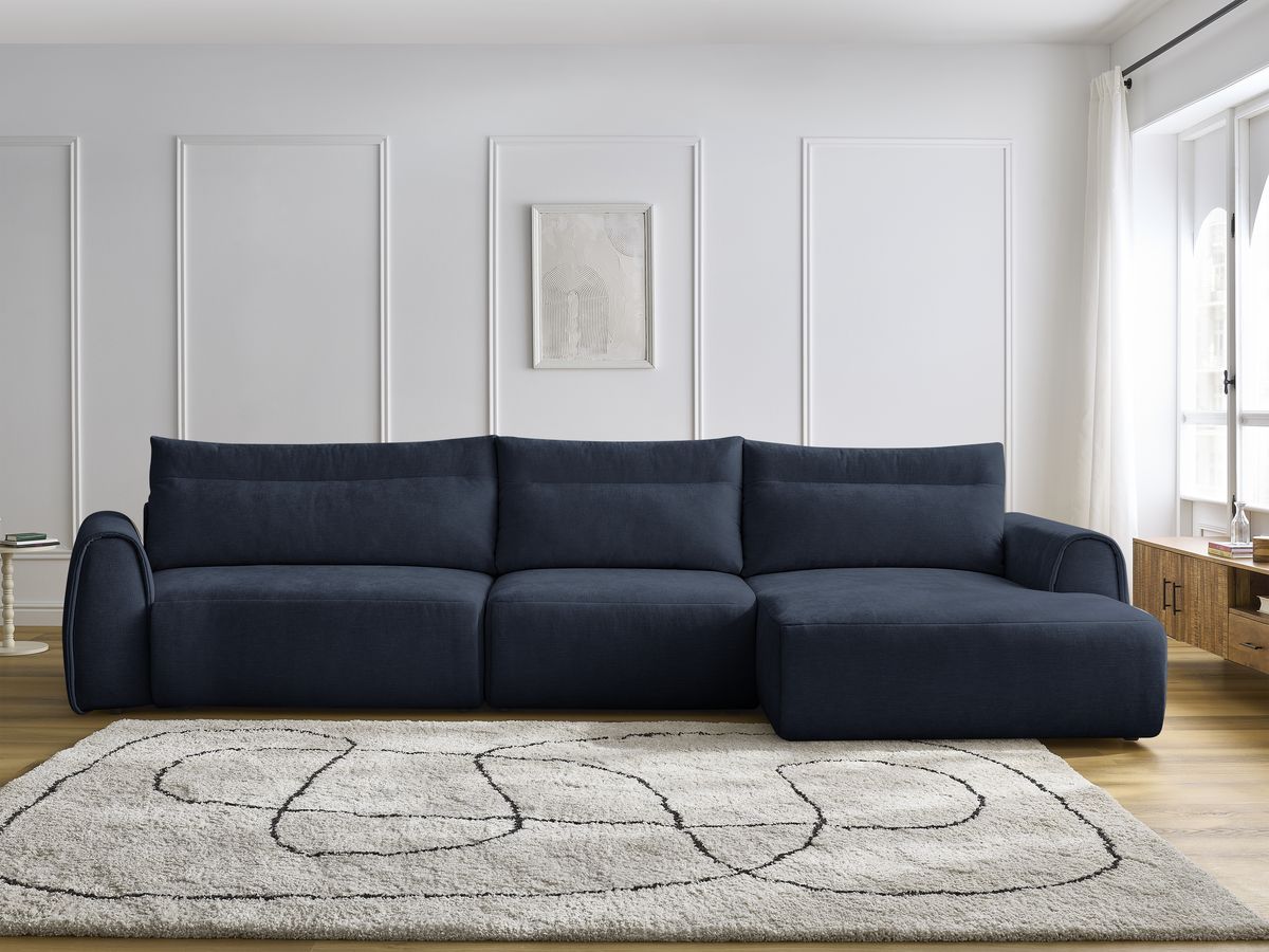 Canapé grand angle incurvé ADEN bleu foncé — vue 5
