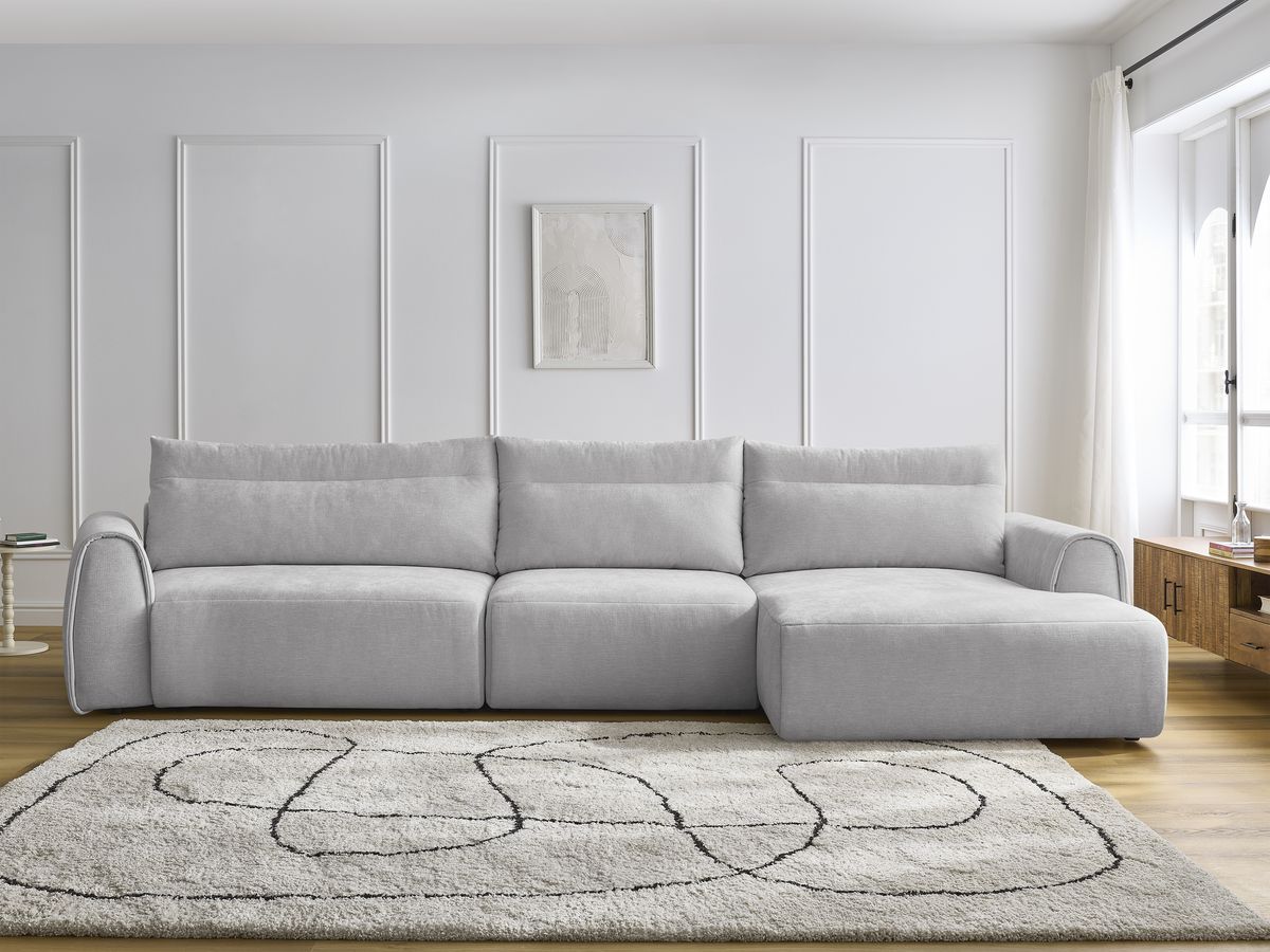 Canapé grand angle incurvé ADEN gris clair — vue 5