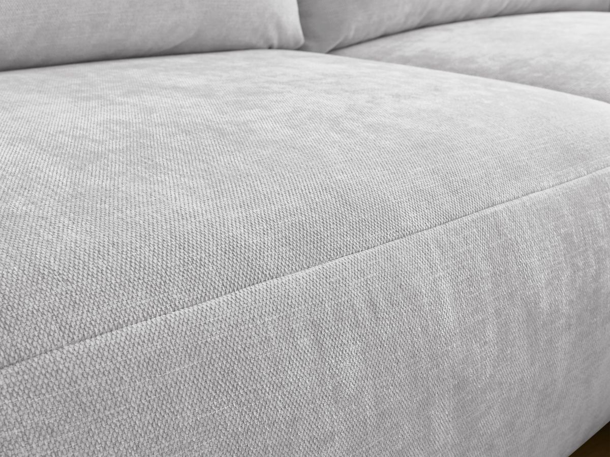Canapé d'angle fixe EVEREST tissu chiné - Orange - Angle droit - 10 coussins