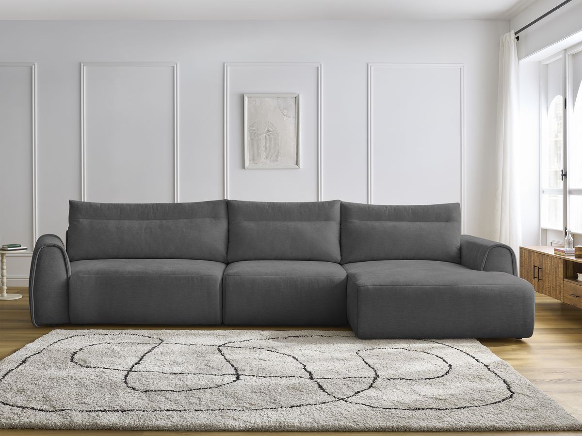 Canapé grand angle incurvé ADEN gris foncé — vue 5