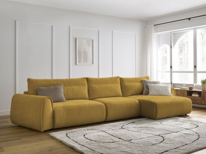 Canapé grand angle incurvé fixe ADEN