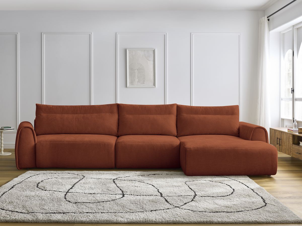 Canapé grand angle incurvé ADEN orange — vue 5