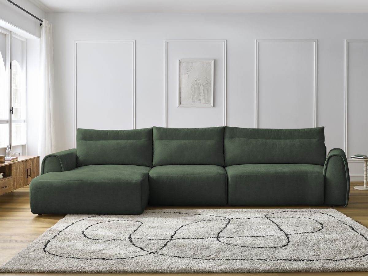 Canapé grand angle incurvé fixe ADEN vert angle gauche BOBOCHIC 4 places - Vue supplémentaire 3