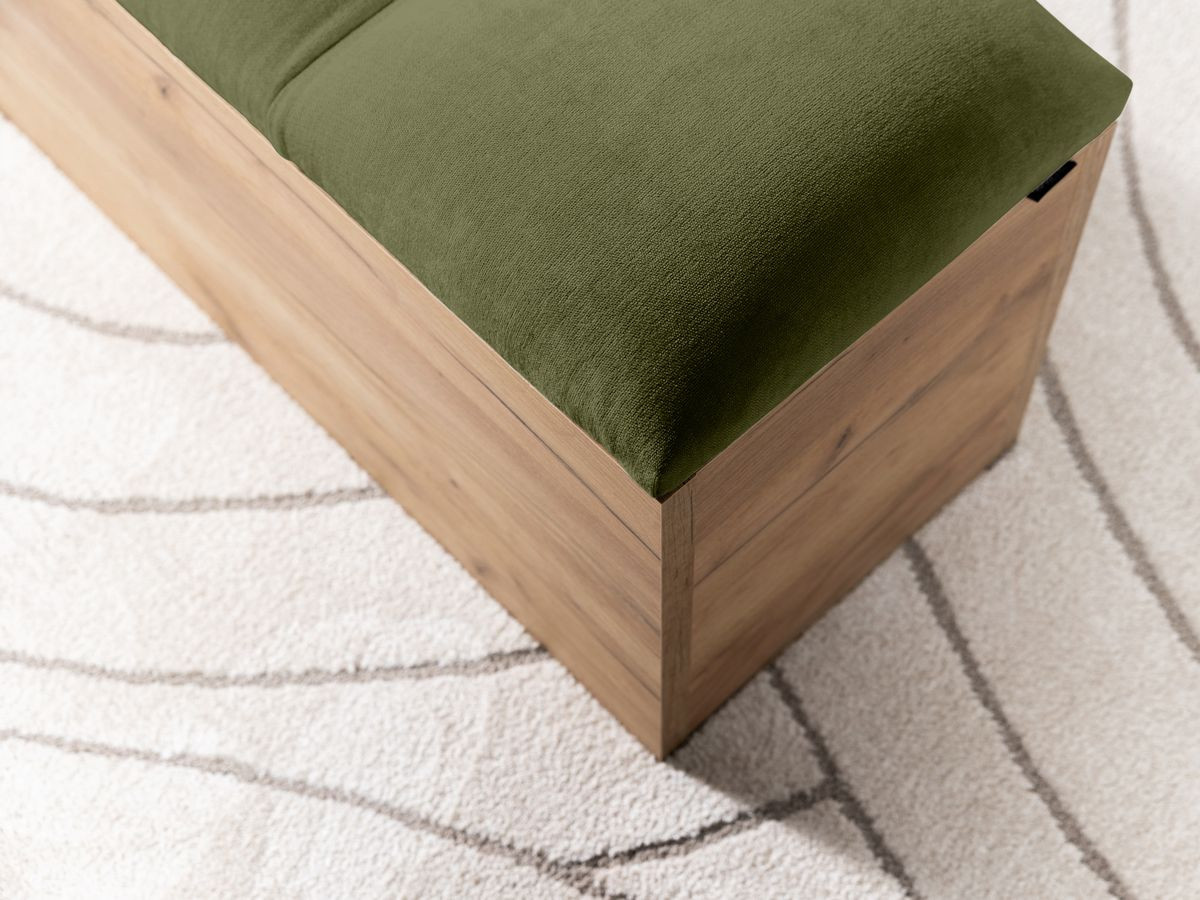 KUMO bed met massieve lattenbodem en poten van natuurlijk hout + KUMO bedeinde