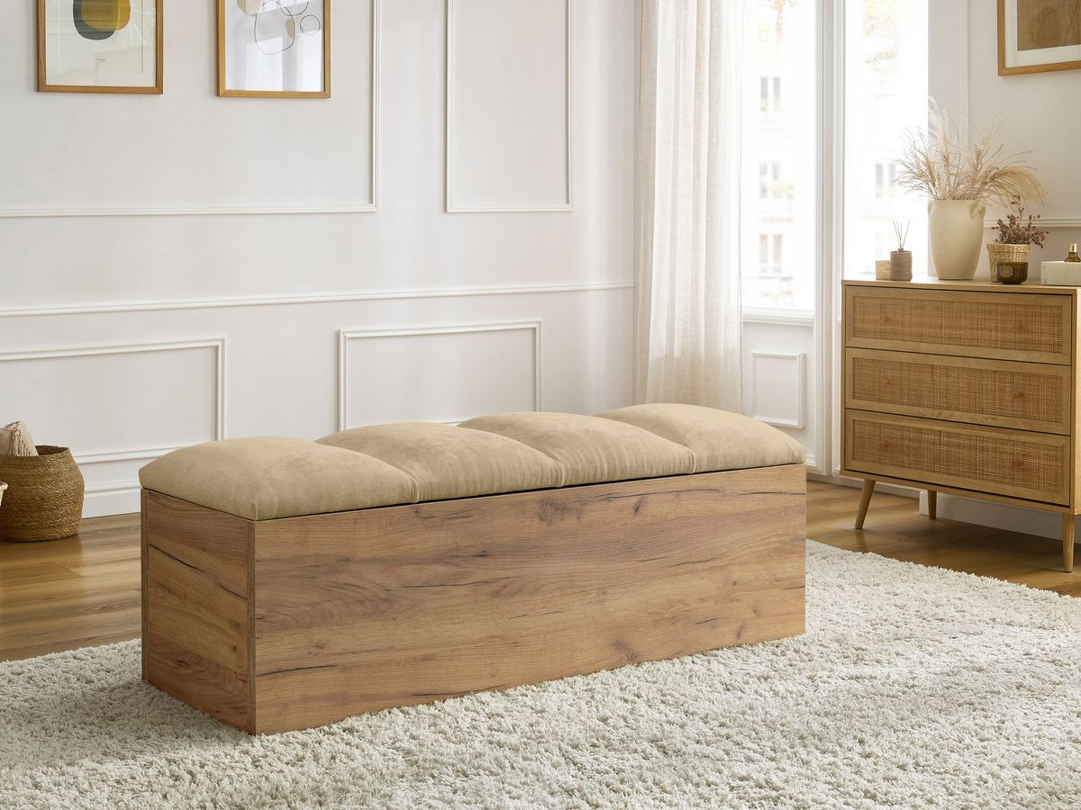 Bout de lit KUMO lisse beige