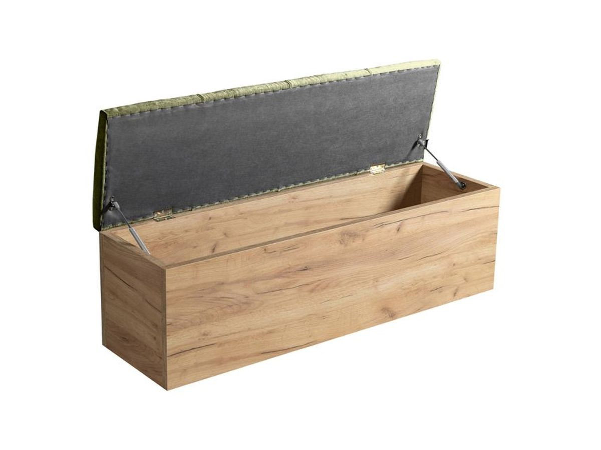 Lit KUMO tissu lisse lattes massives pieds en bois naturel + Bout de lit KUMO tissu lisse