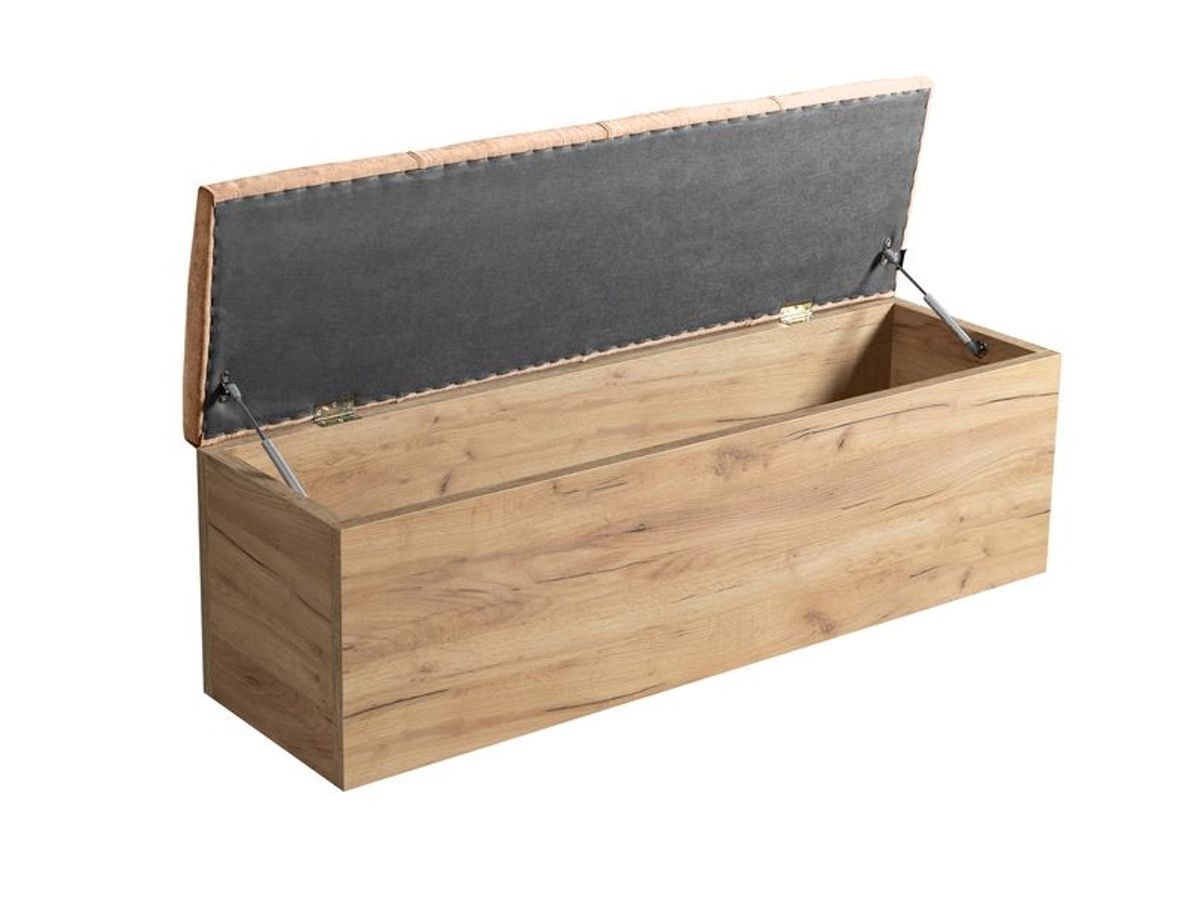 Lit KUMO tissu lisse lattes massives pieds en bois naturel + Bout de lit KUMO tissu lisse