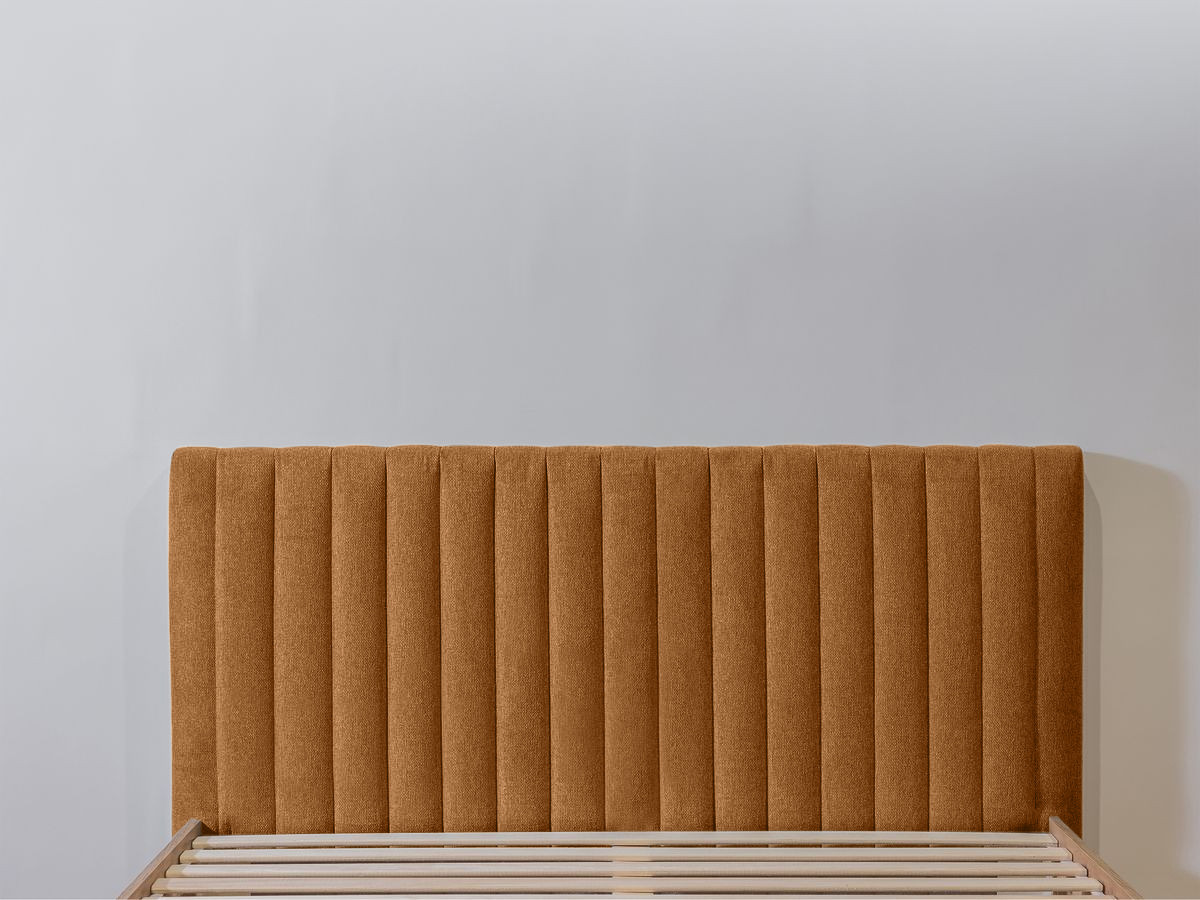 Lit OCEANE avec lattes massives texturé + Bout de lit OCEANE orange — vue 6