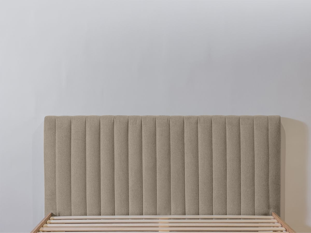 Lit OCEANE avec lattes massives texturé + Bout de lit OCEANE beige — vue 6
