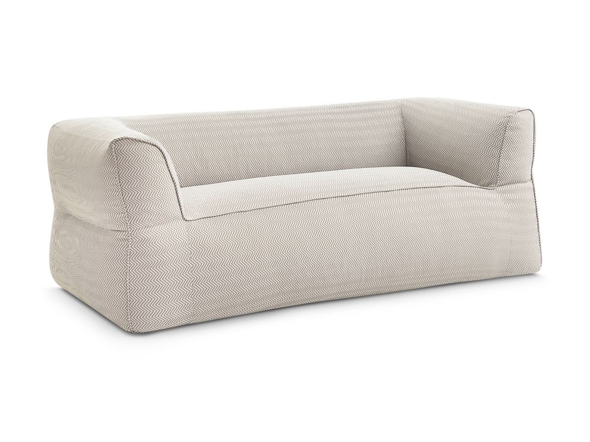 Canapé de jardin droit 3 places NOUR avec bâche de protection beige — vue 3