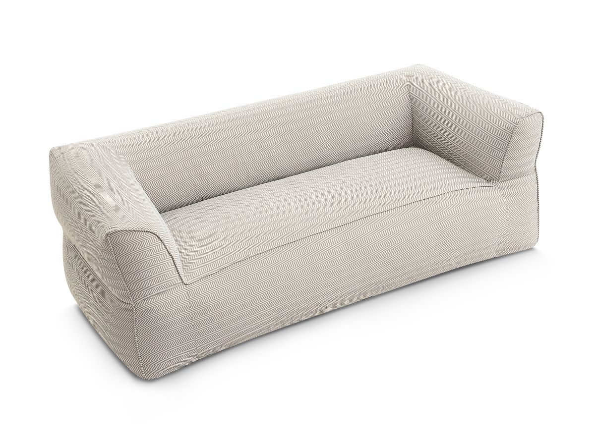 Canapé de jardin droit fixe 3 places NOUR avec bâche de protection