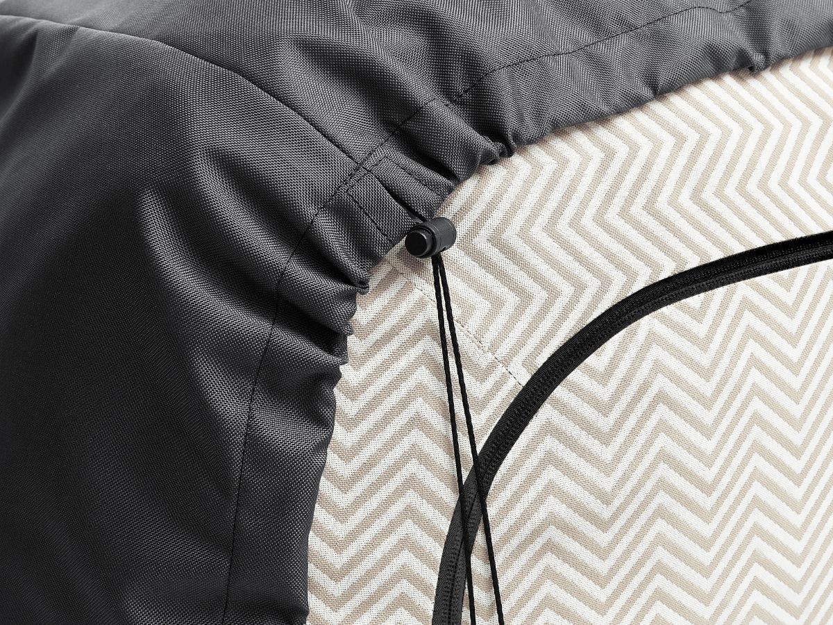 Canapé de jardin droit fixe 3 places NOUR avec bâche de protection