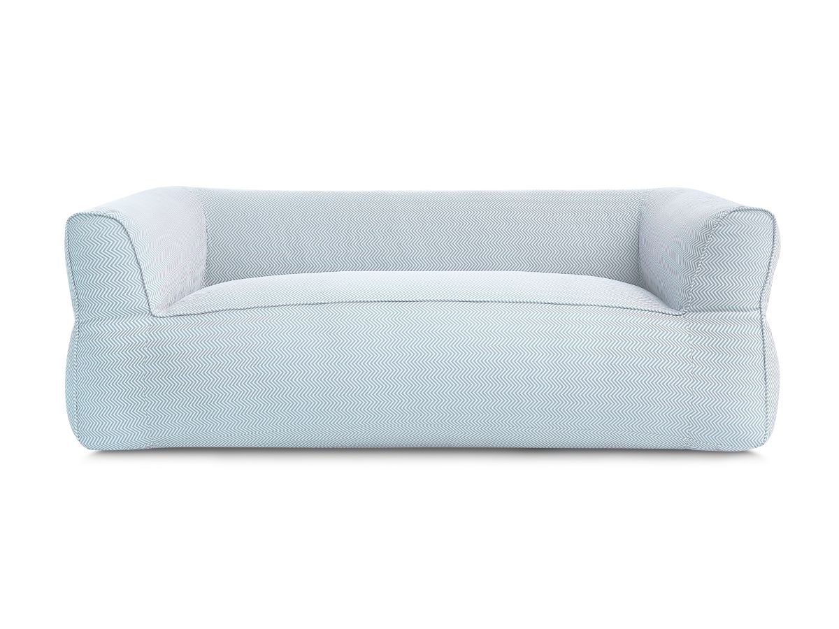 Canapé de jardin droit 3 places NOUR avec bâche de protection bleu clair — vue 6