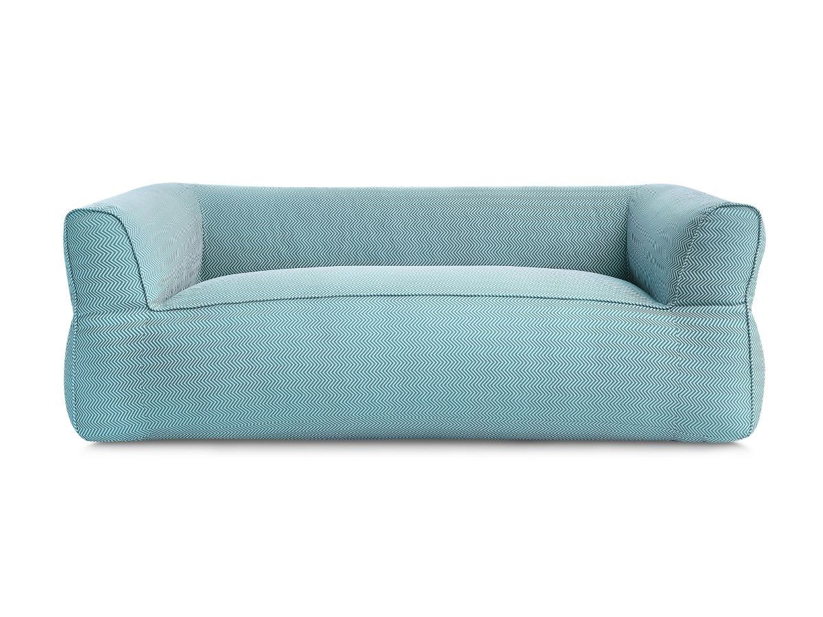 Canapé de jardin droit 3 places NOUR avec bâche de protection bleu foncé — vue 6