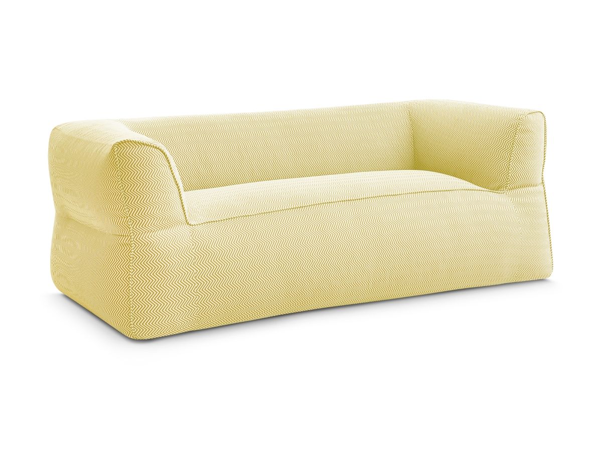 Canapé de jardin droit 3 places NOUR avec bâche de protection jaune — vue 3