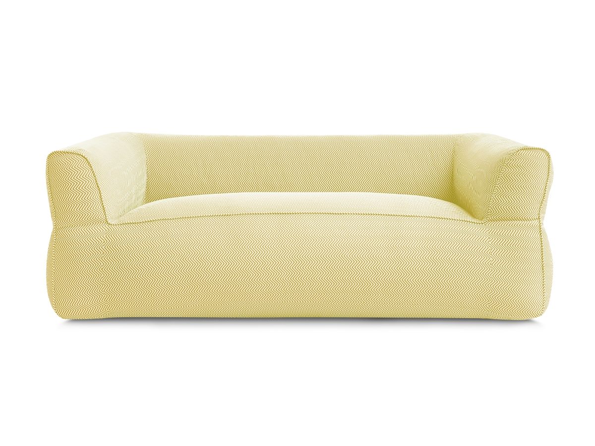 Canapé de jardin droit 3 places NOUR avec bâche de protection jaune — vue 6