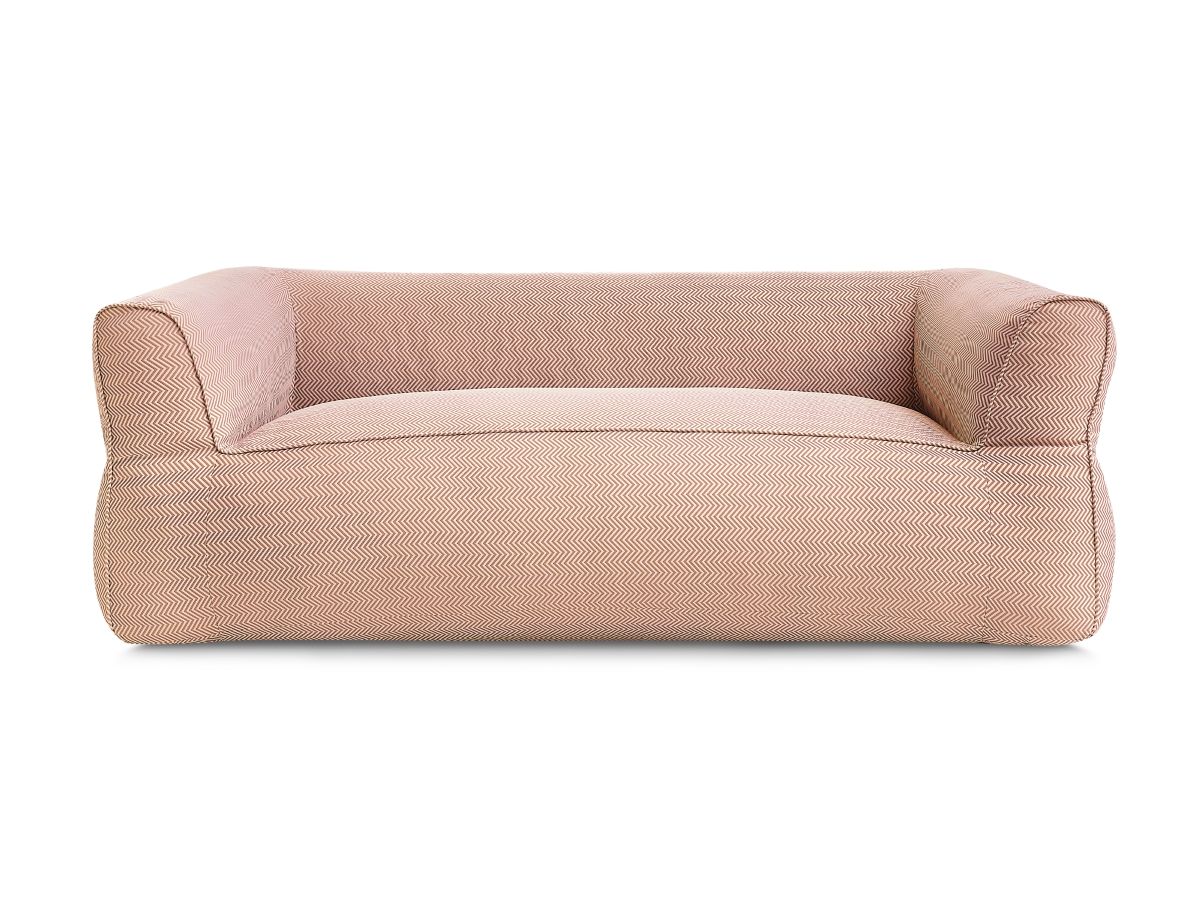 Canapé de jardin droit 3 places NOUR avec bâche de protection orange — vue 6