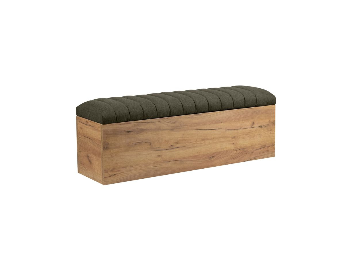 Lit OCEANE avec lattes massives texturé + Bout de lit OCEANE vert — vue 5