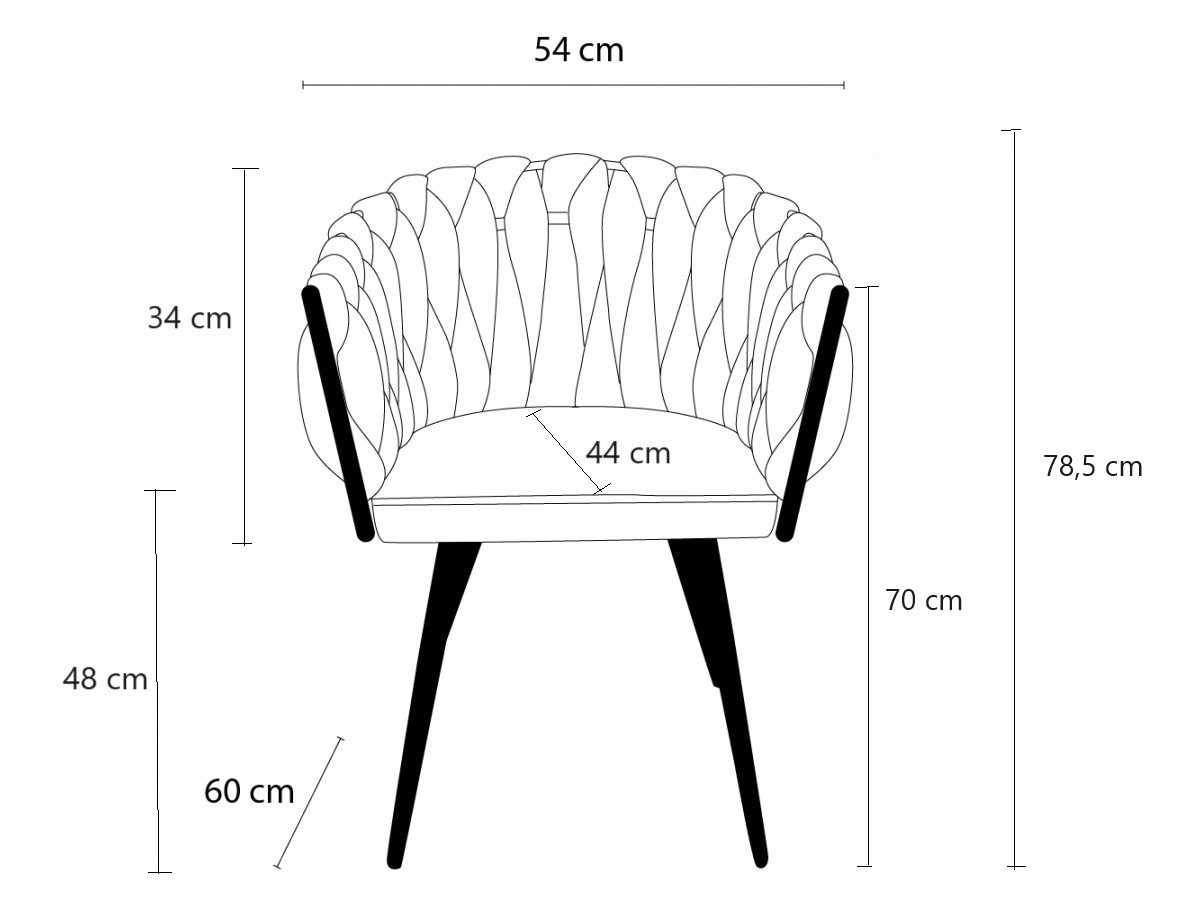 Set van 2 CHARLOTTE tafelstoelen met structuurstof
