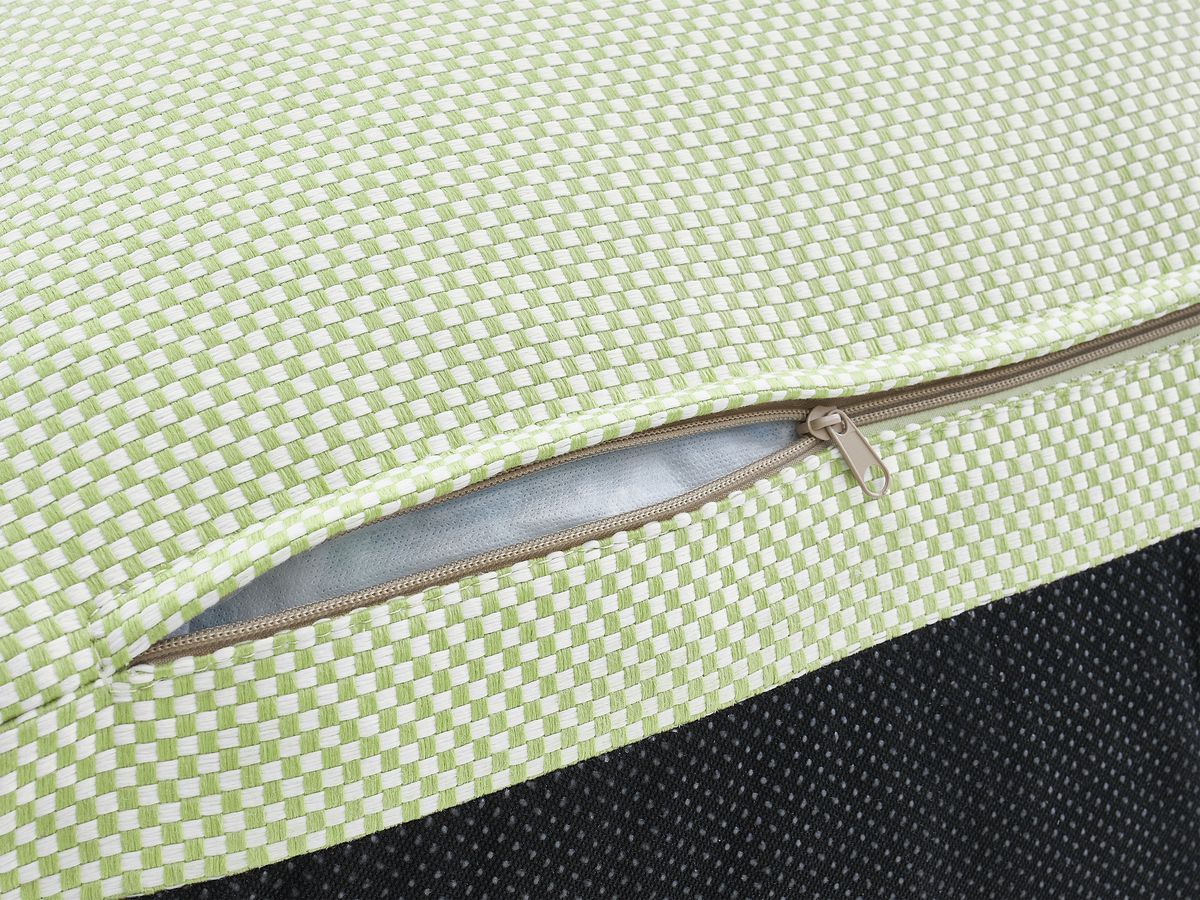 Canapé d'angle fixe EVEREST tissu chiné - Orange - Angle droit - 10 coussins