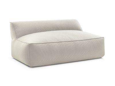 Chauffeuse 2 places sans accoudoir pour canapé de jardin modulable RIVIERA tissu chiné