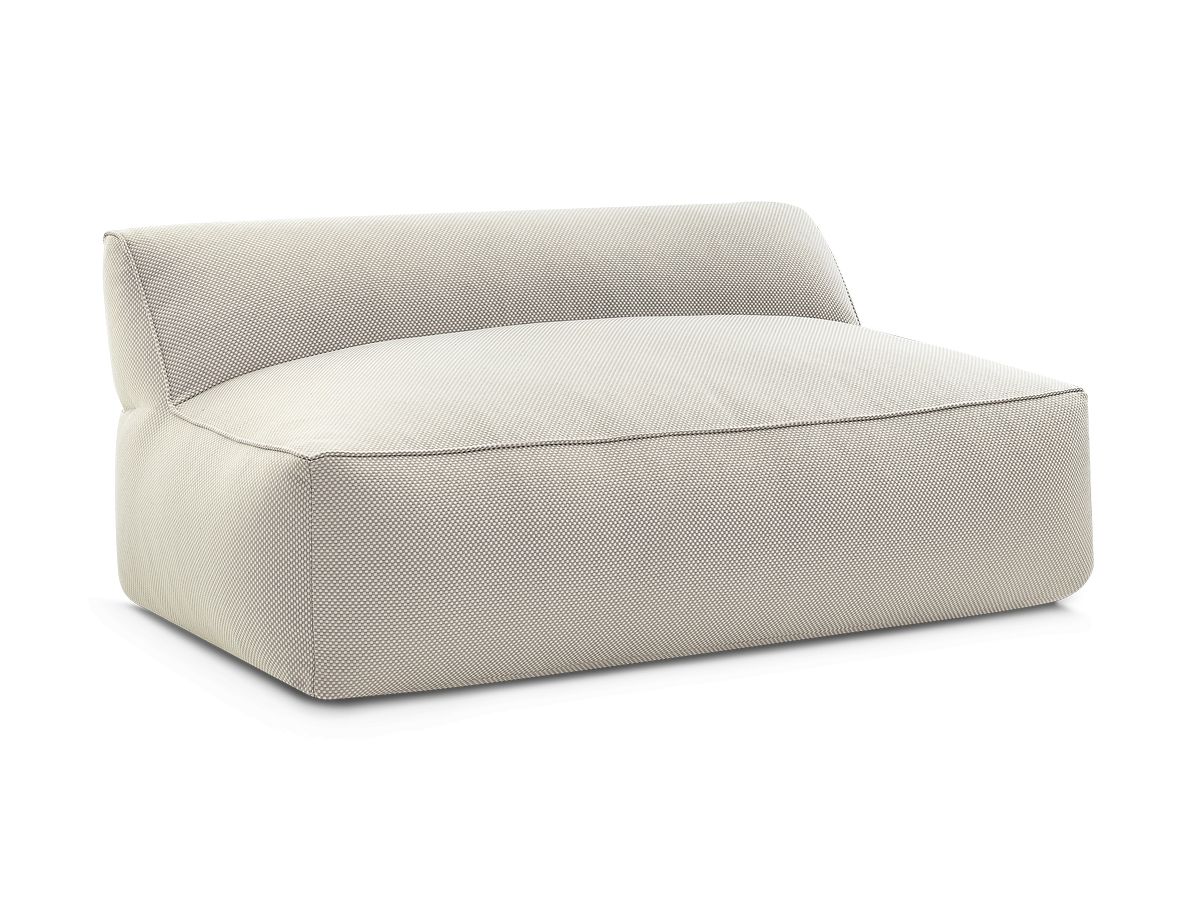 Chauffeuse 2 places sans accoudoir pour canapé de jardin modulable RIVIERA chiné beige