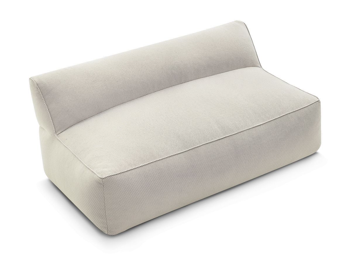 Chauffeuse 2 places sans accoudoir pour canapé de jardin modulable RIVIERA chiné beige — vue 4