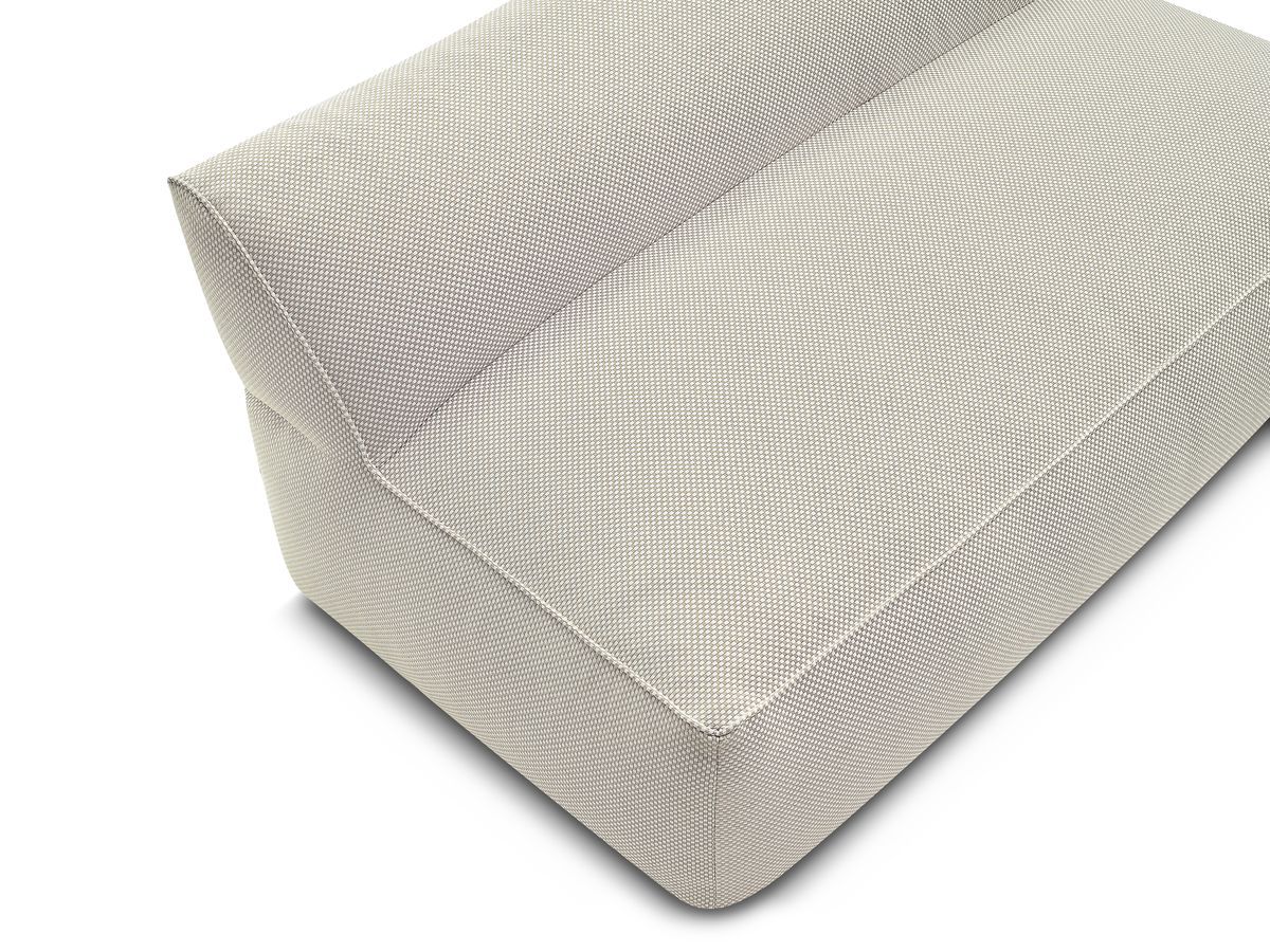 2-zits fauteuil zonder armleuningen voor modulaire tuinbank RIVIERA in gemêleerde stof