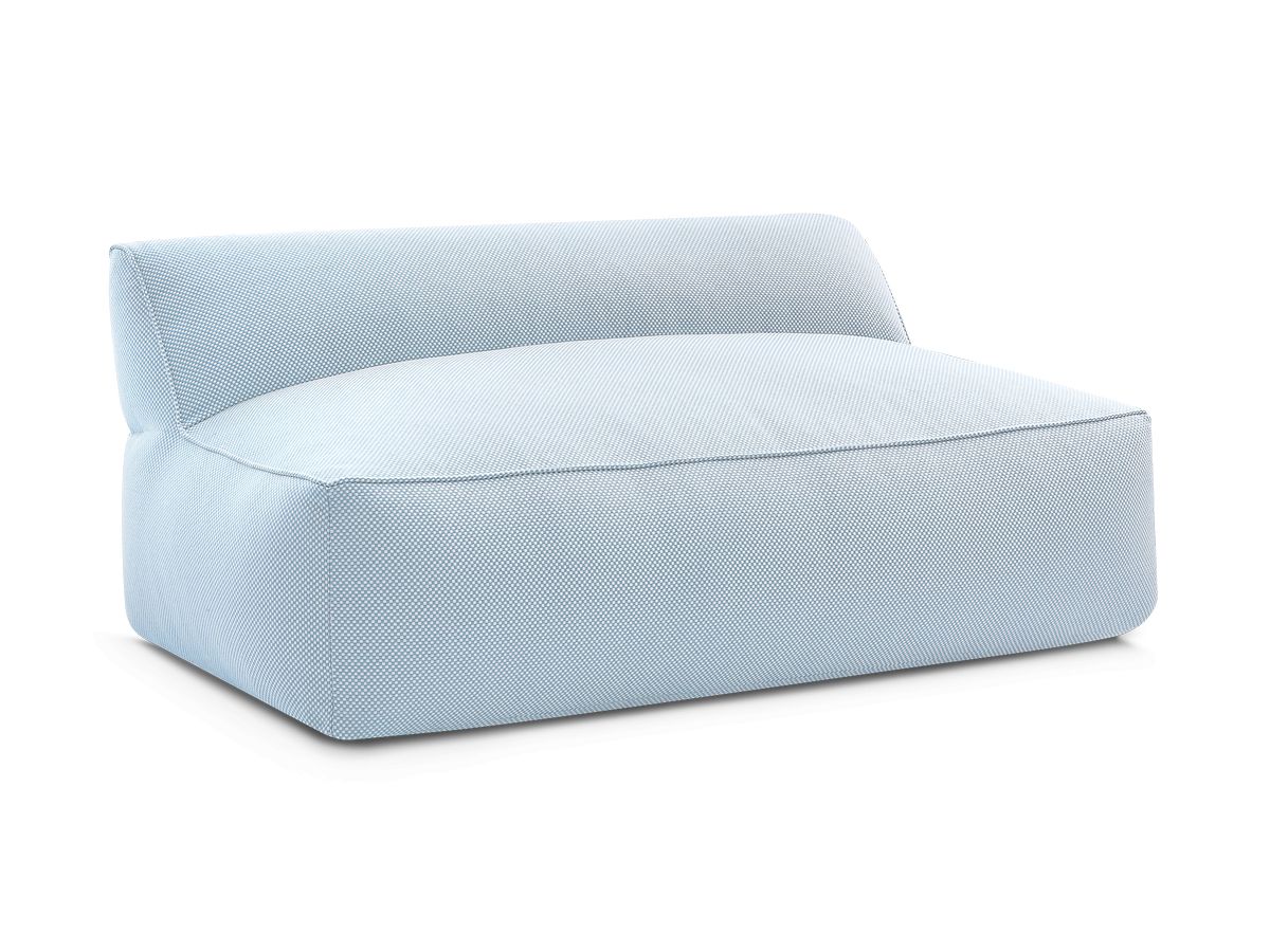 2-zits fauteuil zonder armleuningen voor modulaire tuinbank RIVIERA in gemêleerde stof
