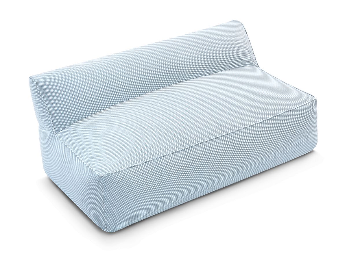 2-zits fauteuil zonder armleuningen voor modulaire tuinbank RIVIERA in gemêleerde stof