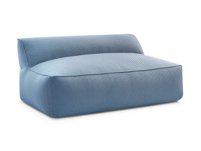 Chauffeuse 2 places sans accoudoir pour canapé de jardin modulable RIVIERA tissu chiné