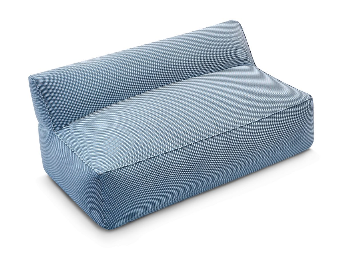 2-zits fauteuil zonder armleuningen voor modulaire tuinbank RIVIERA in gemêleerde stof