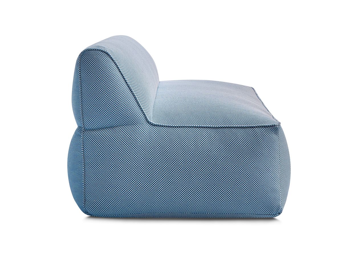 2-zits fauteuil zonder armleuningen voor modulaire tuinbank RIVIERA in gemêleerde stof