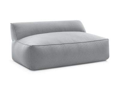 Chauffeuse 2 places sans accoudoir pour canapé de jardin modulable RIVIERA tissu chiné