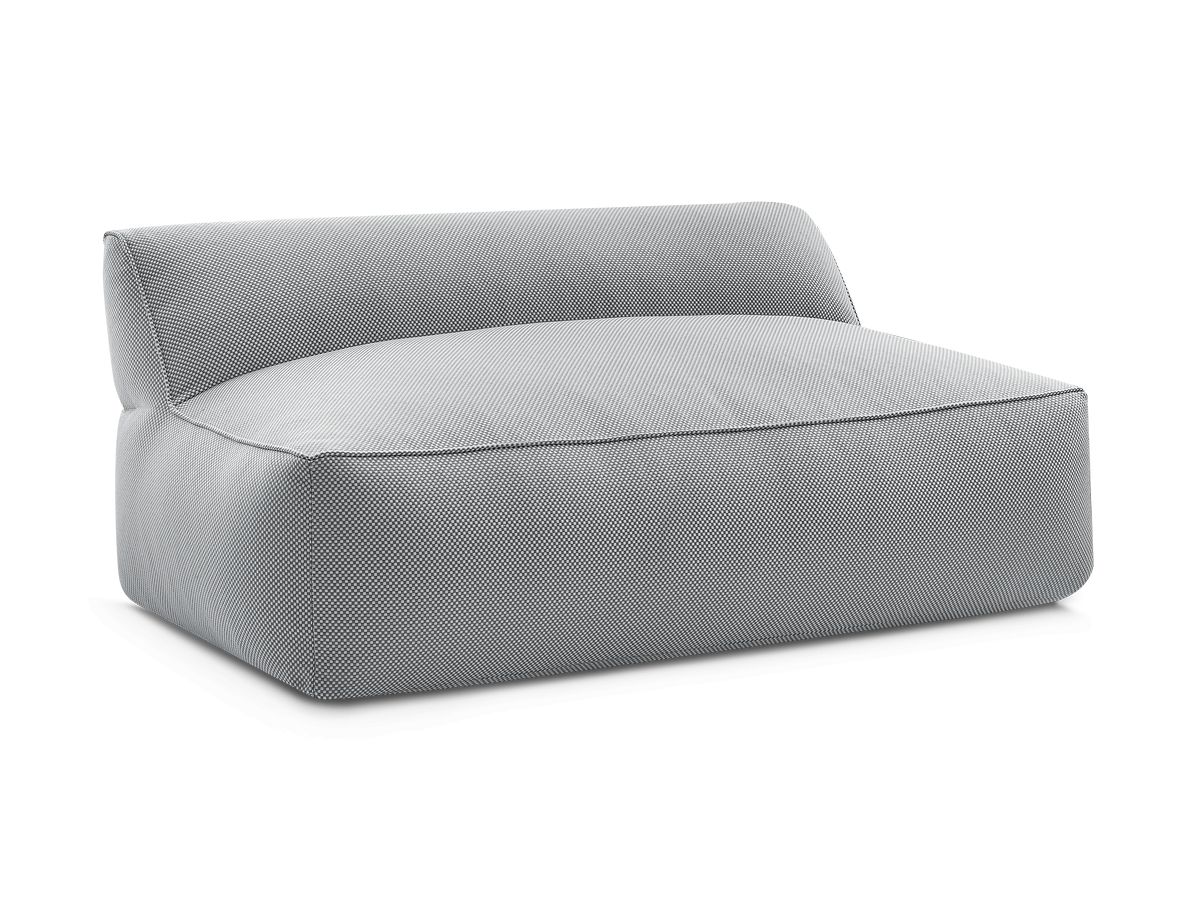2-zits fauteuil zonder armleuningen voor modulaire tuinbank RIVIERA in gemêleerde stof