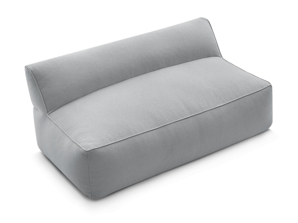 2-zits fauteuil zonder armleuningen voor modulaire tuinbank RIVIERA in gemêleerde stof